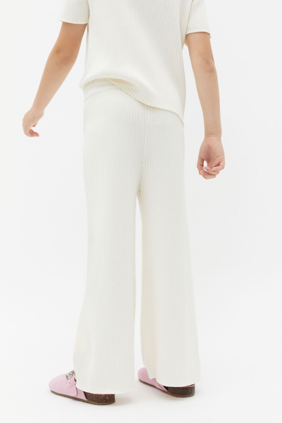 Rib Knit Pant  Classic Cream