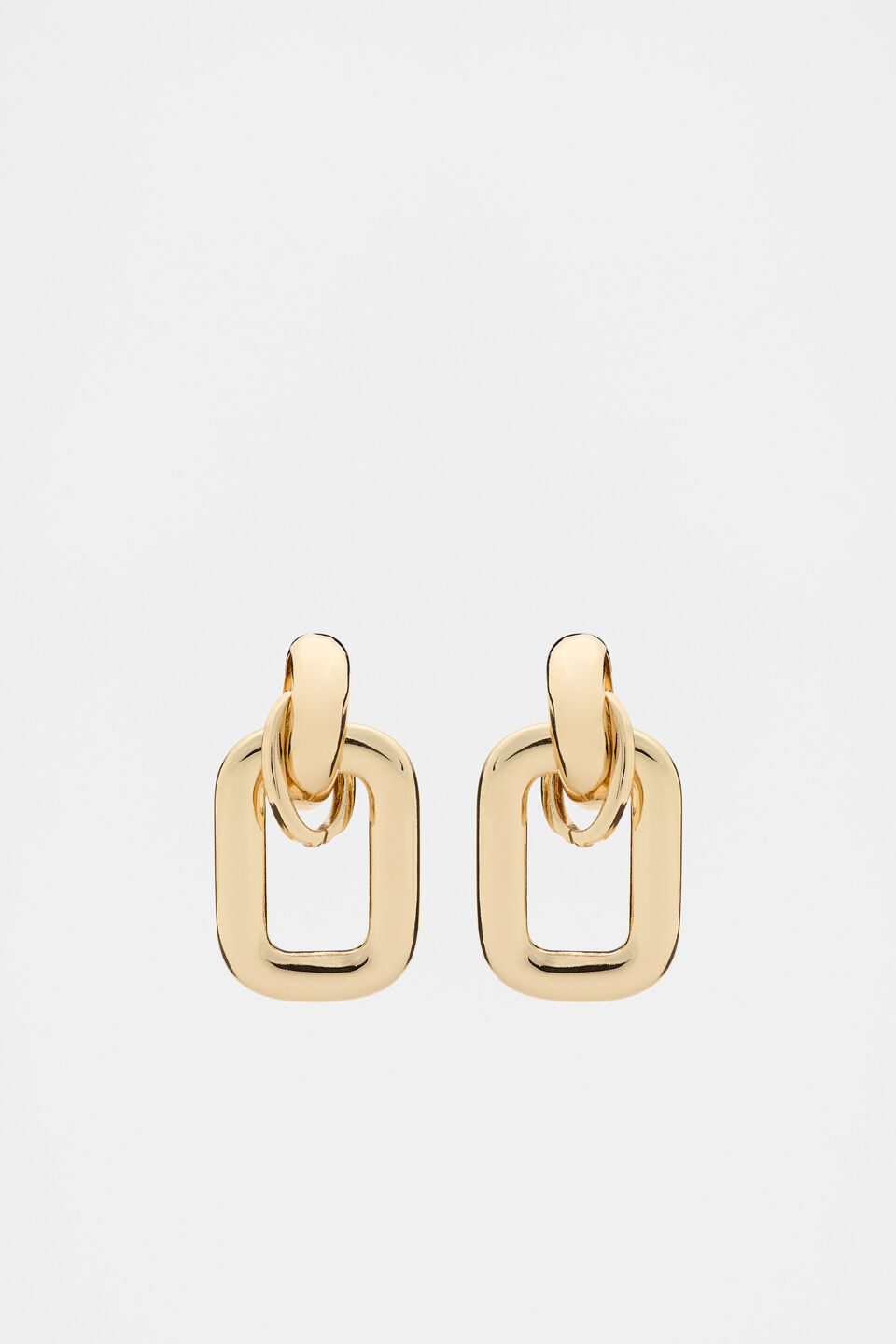 Rounded Rectangle Earring  Gold