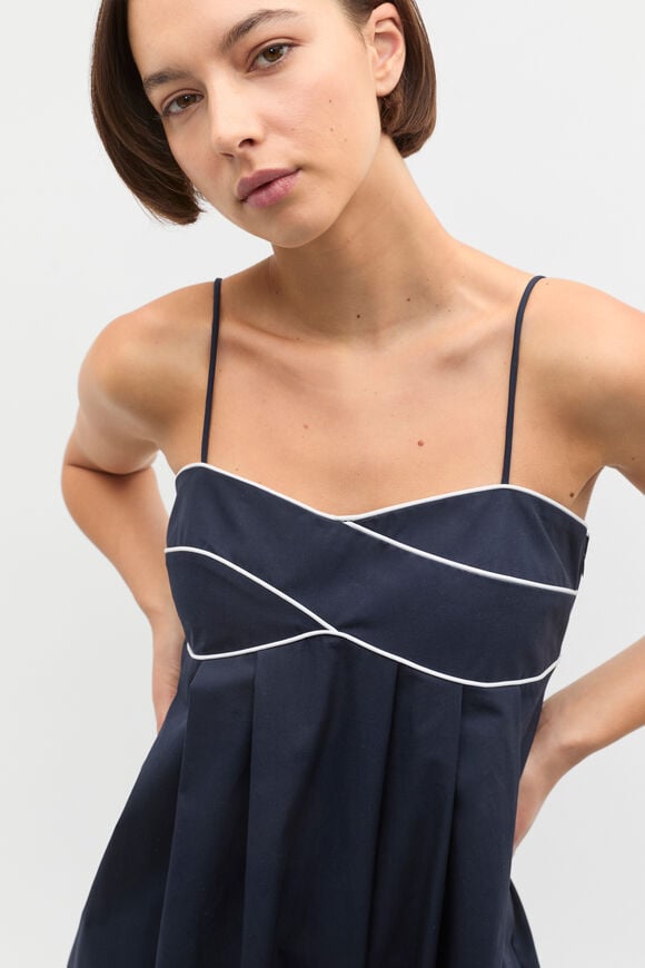 Cotton Tipping Maxi Dress  Twilight Blue  hi-res