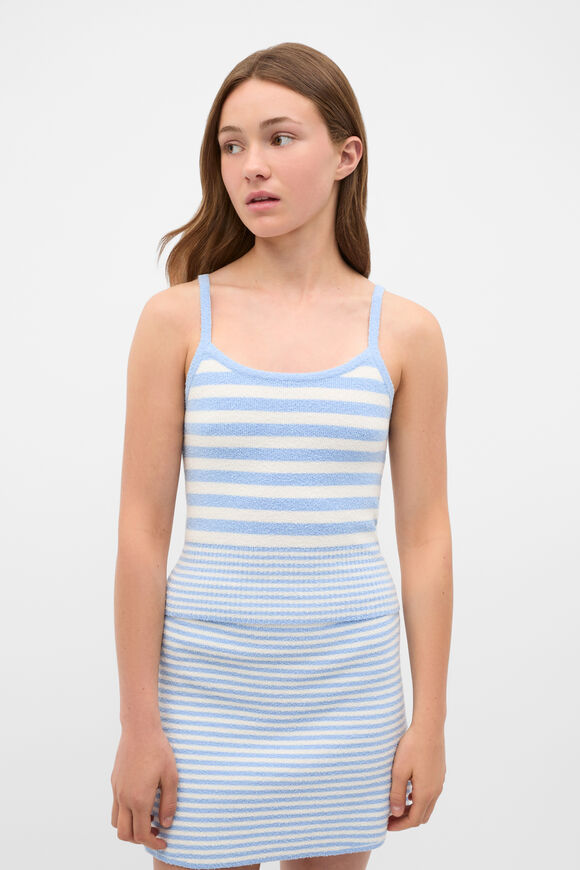 Stripe Knit Tank  Cloud Blue  hi-res