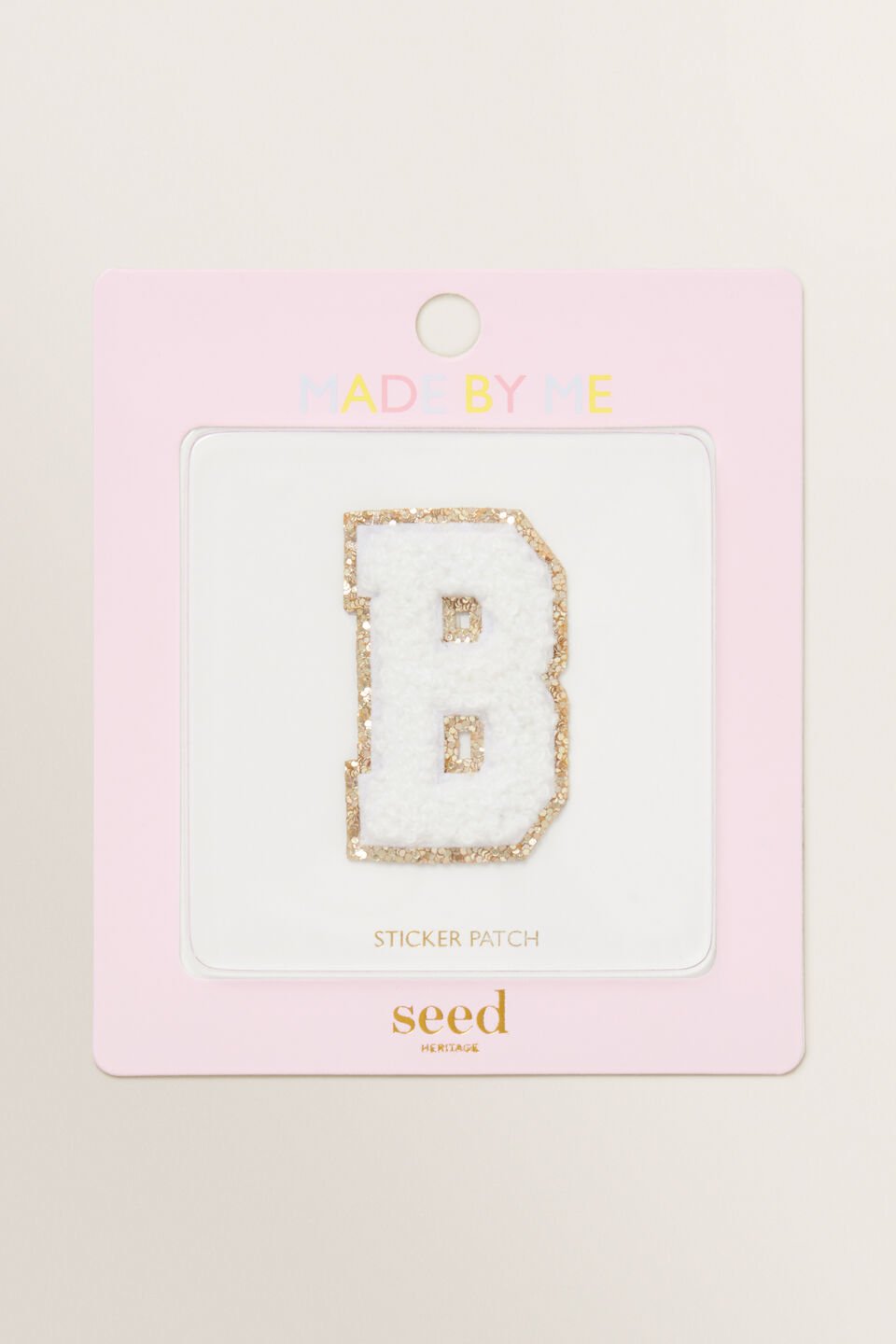 Made By Me Glitter Initial Patch  B