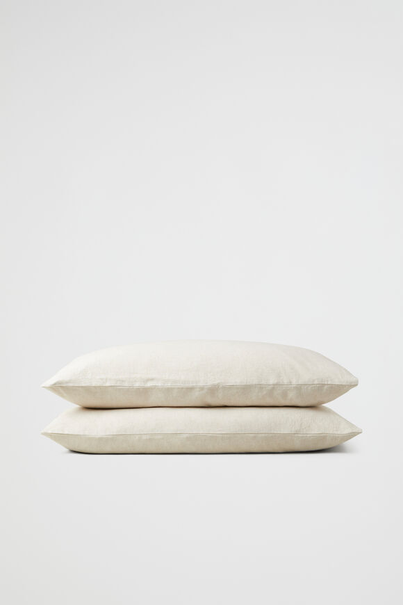 Alba Standard Pillowcase  Flax Cross Dye  hi-res