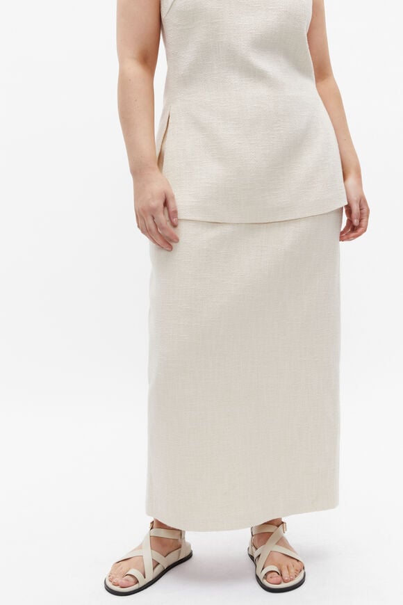 Tweed Pencil Skirt  Vanilla Cream  hi-res