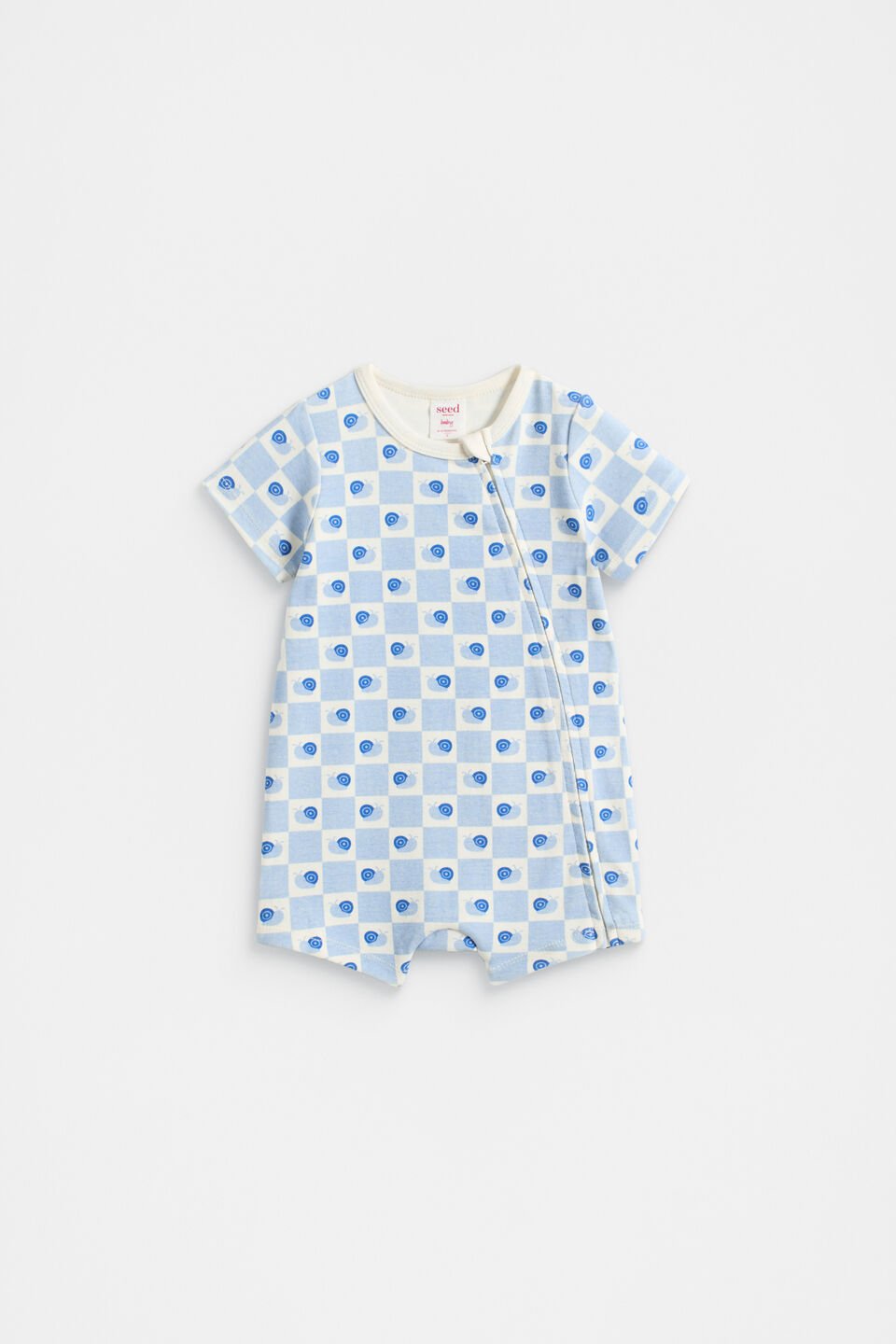 Snail Zipsuit  Baby Blue