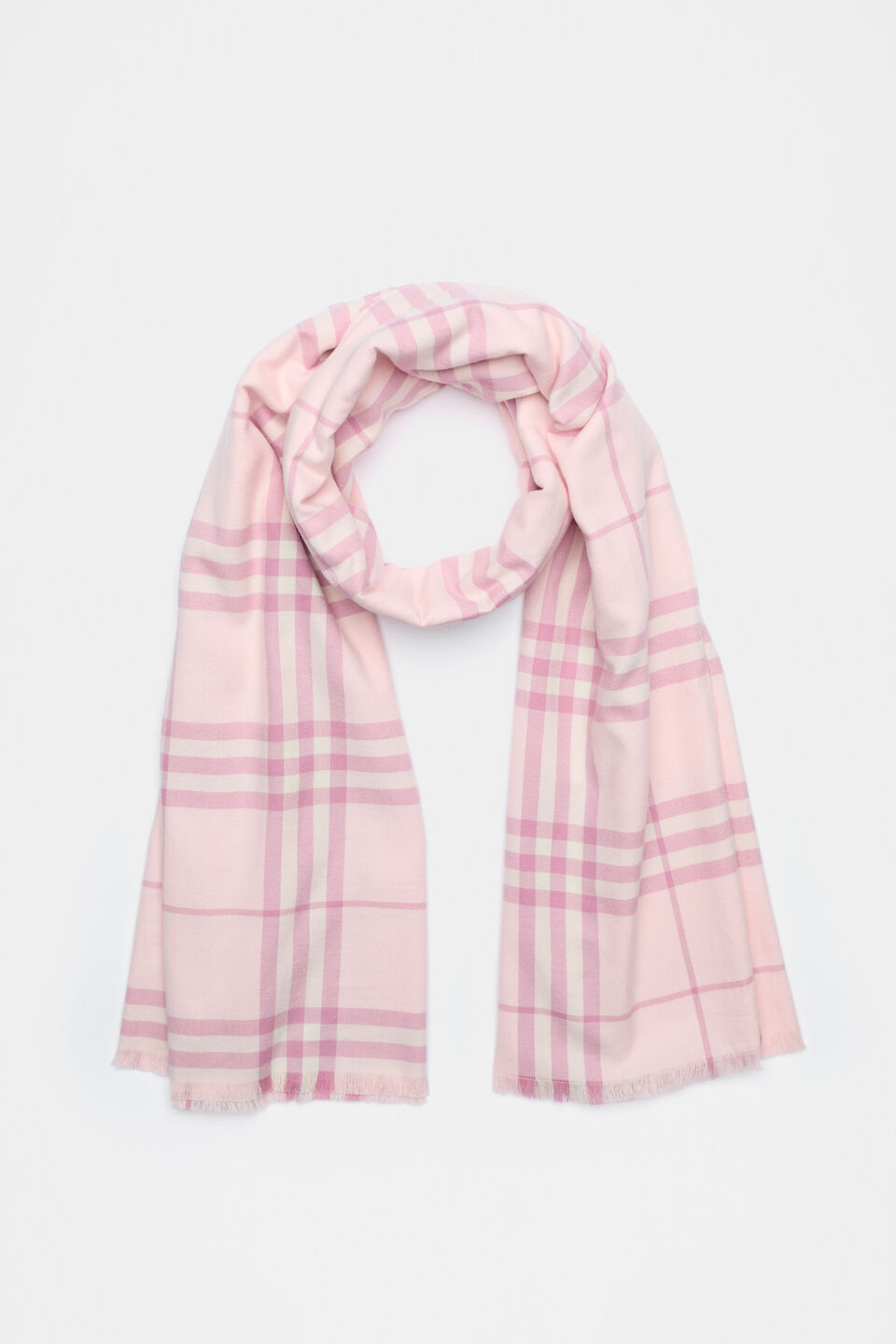 Multi Check Scarf  Rose Petal