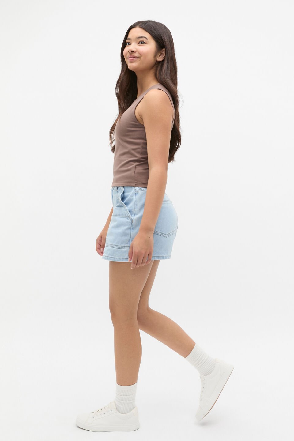 Pocket Denim Skort  Light Wash