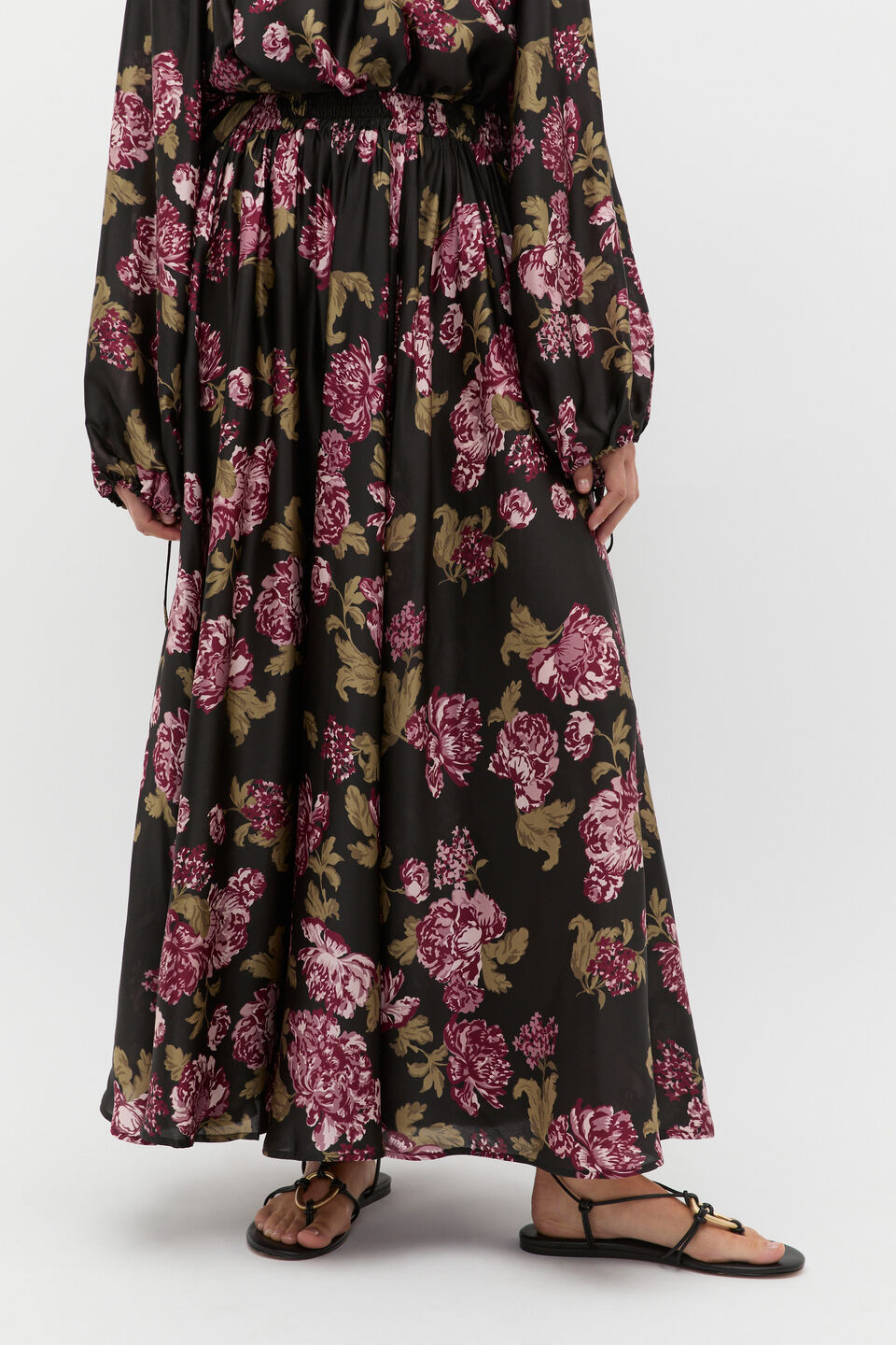 Silk Floral Skirt  Floral Multi