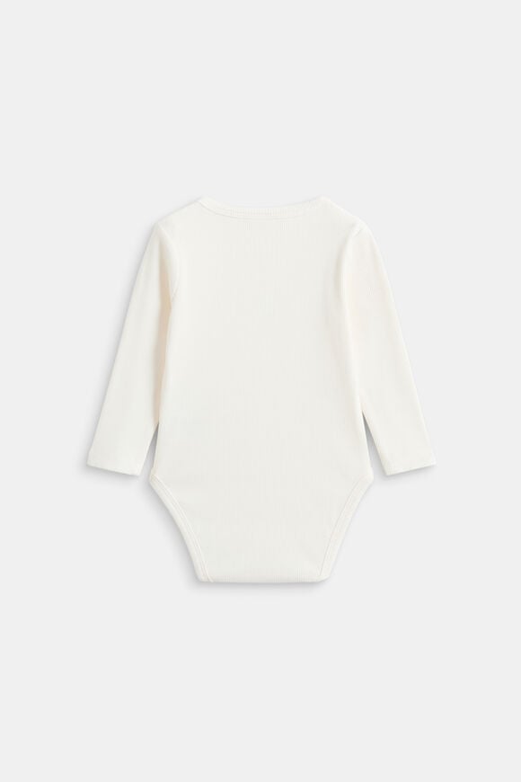 Core Logo Rib Bodysuit  Classic Cream  hi-res