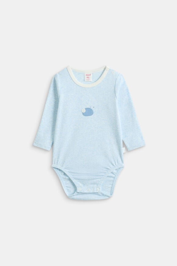 Felt Bunny Bodysuit  Blue Marle  hi-res