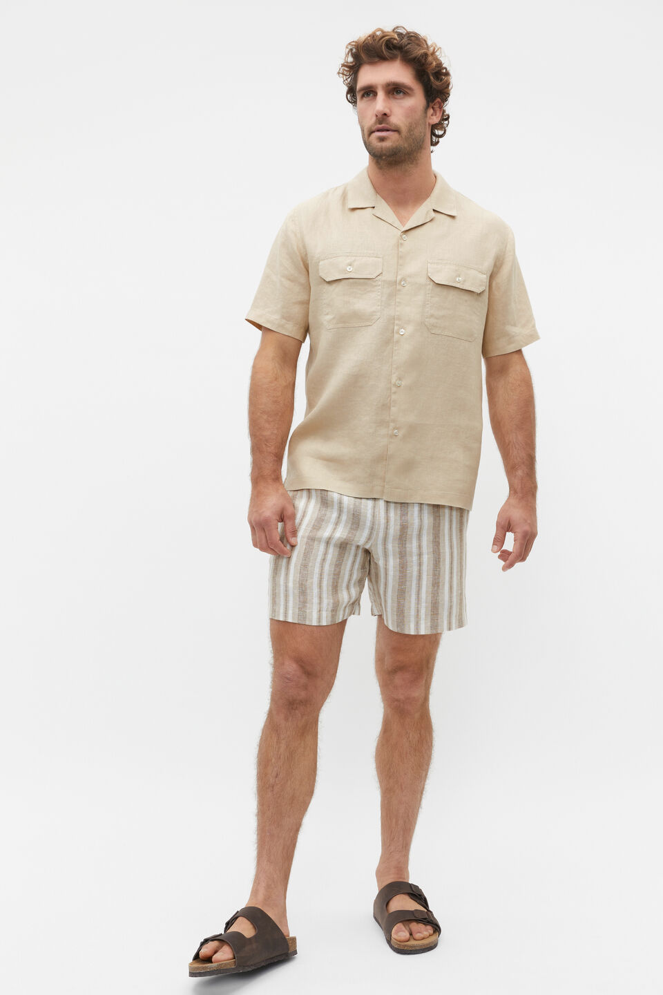 Linen Utility Shirt  Sandshell