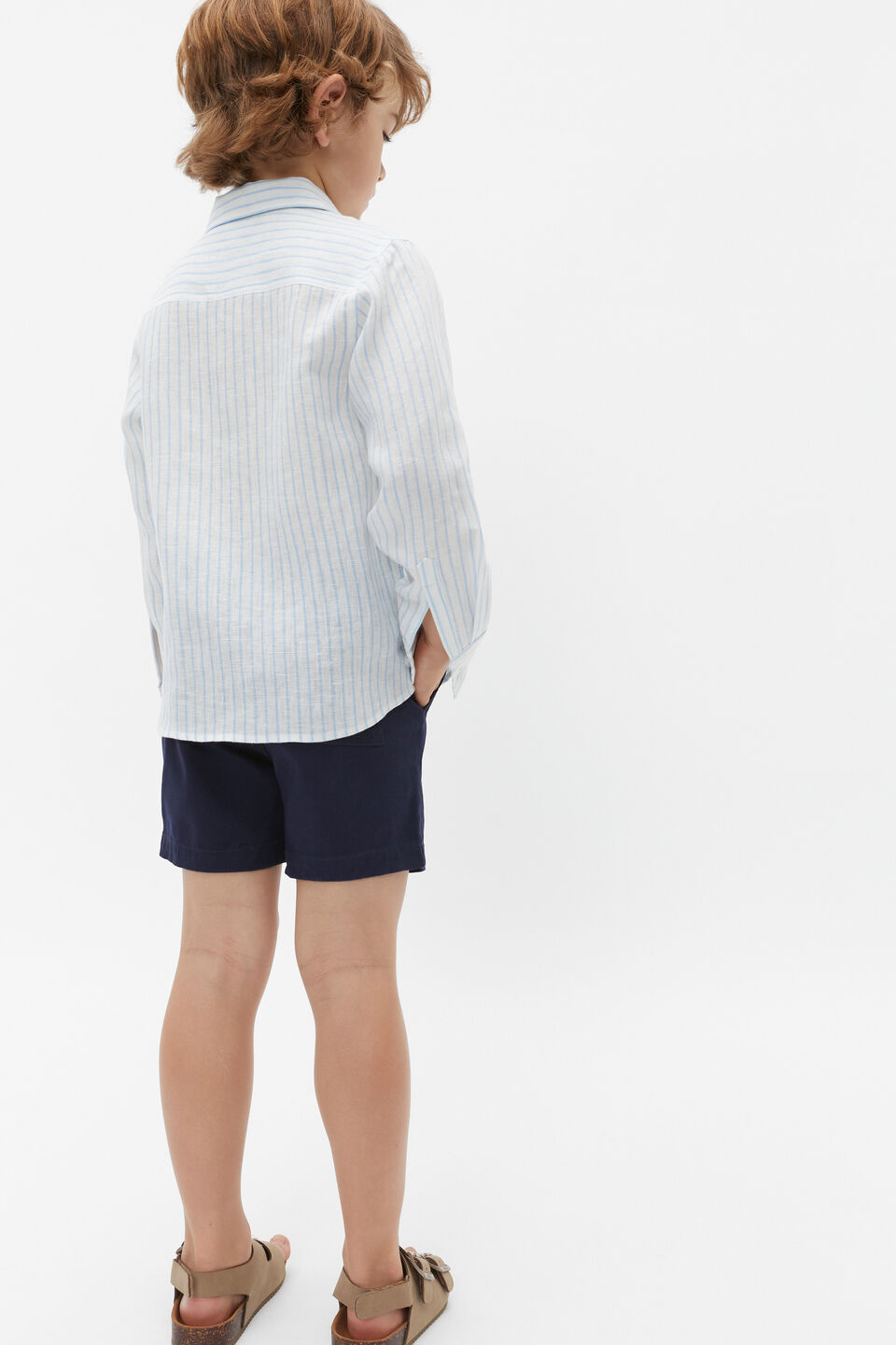 Stripe Linen Shirt  Dove Blue