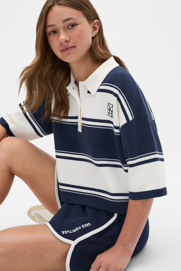 Knit Polo Top  New Navy  hi-res