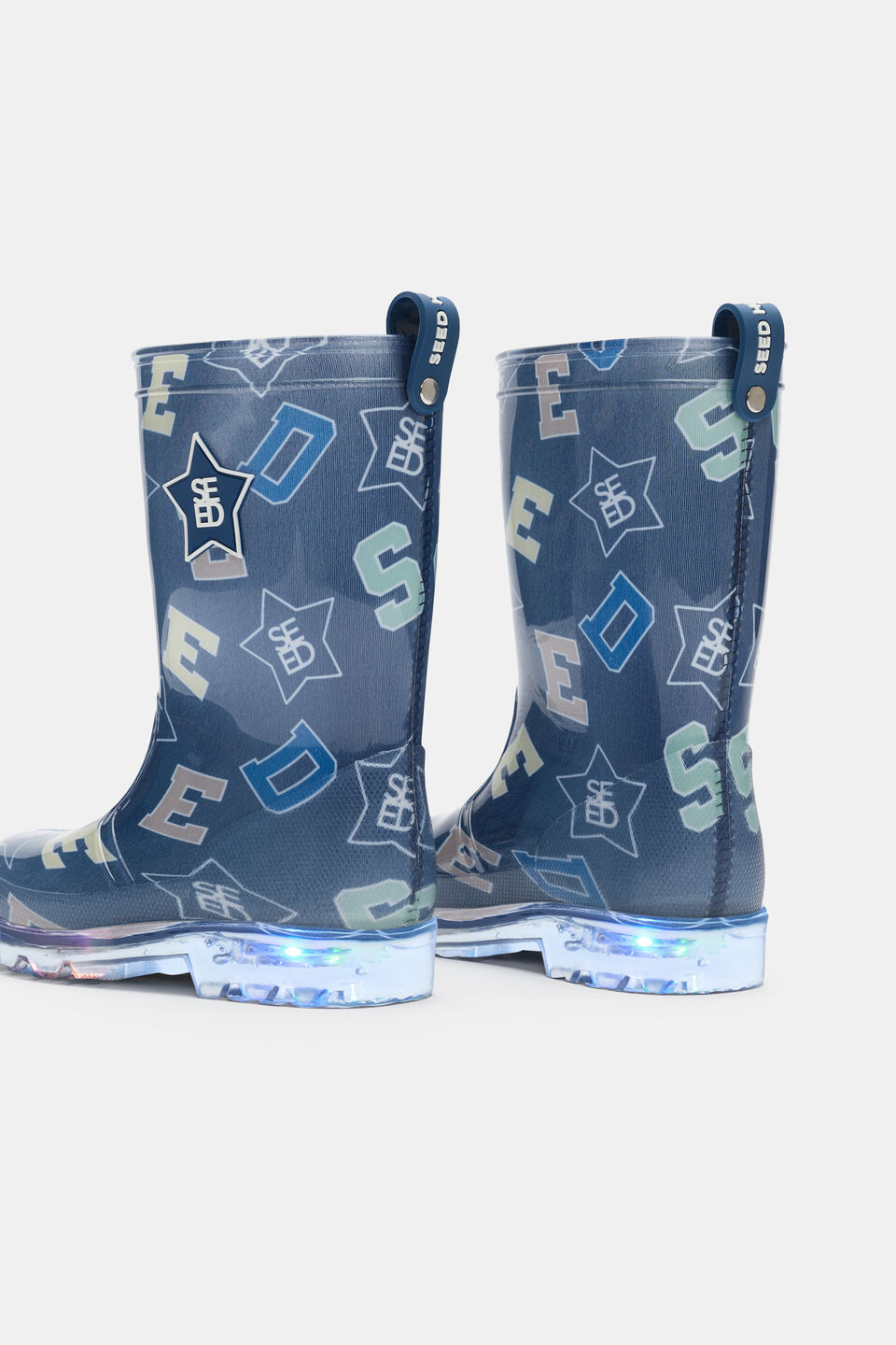 Light Up Gumboot  French Navy