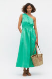 Linen One Shoulder Maxi Dress  Deep Emerald  hi-res