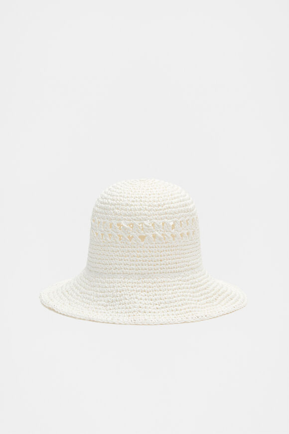 Woven Bucket Hat  White  hi-res
