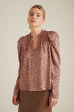 Puff Sleeve Ocelot Blouse    hi-res