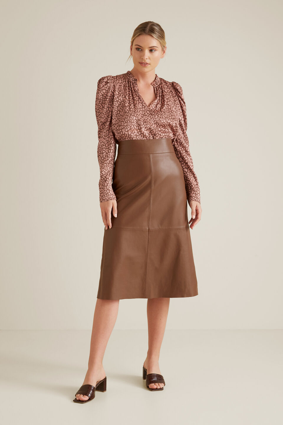 Puff Sleeve Ocelot Blouse  