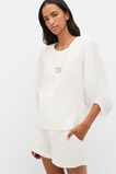 Core Linen Balloon Sleeve Top  Whisper White  hi-res
