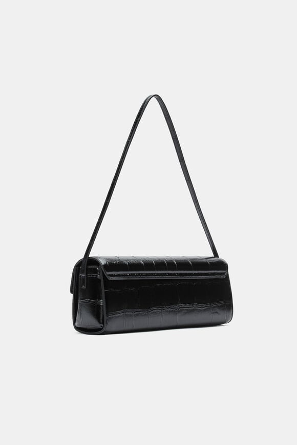 Croc Shoulder Bag  Black Croc  hi-res