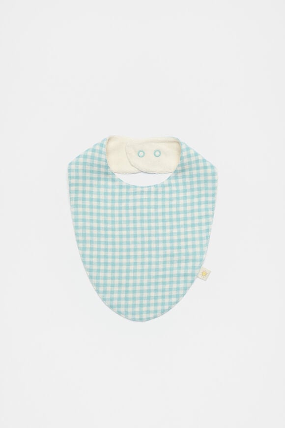 Gingham Dribble Bib  Seaspray  hi-res