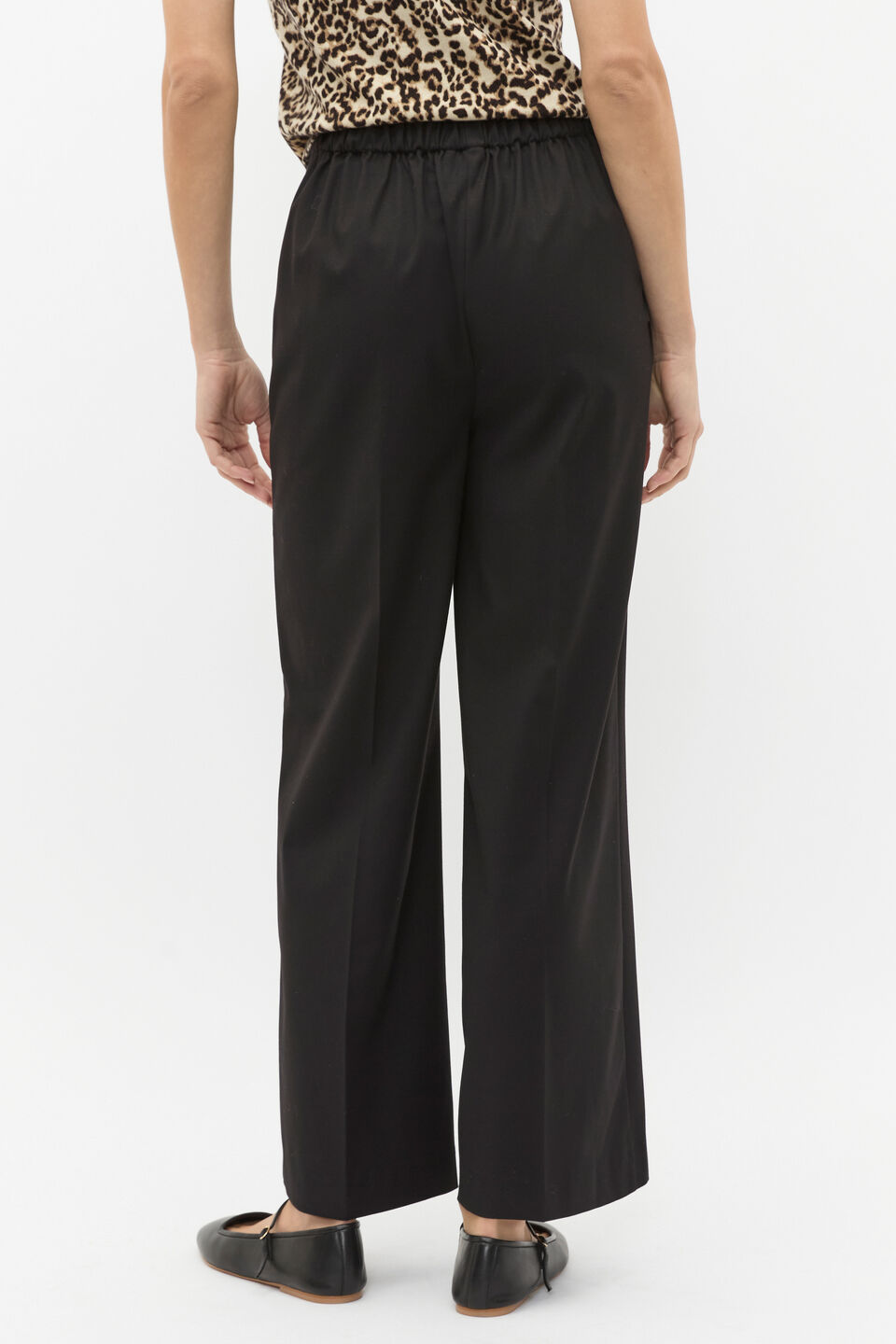 Elasticated Wide Leg Pant  Black