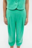 Linen Pleat Front Trouser  Deep Emerald  hi-res