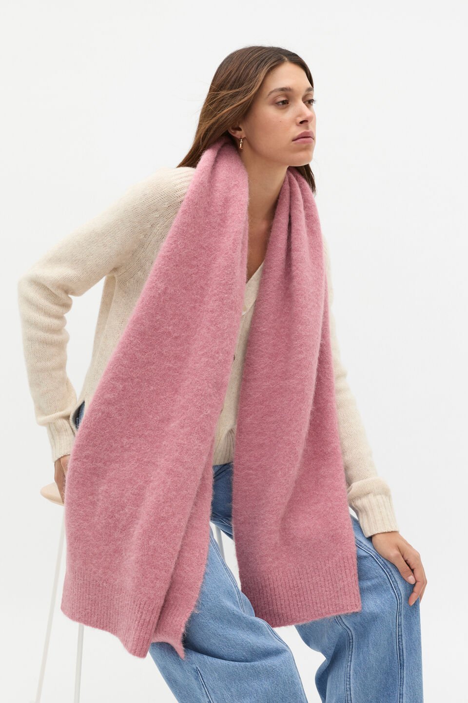 Fluffy Textured Scarf  Mauve