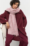 Multi Check Scarf  Plum Red  hi-res