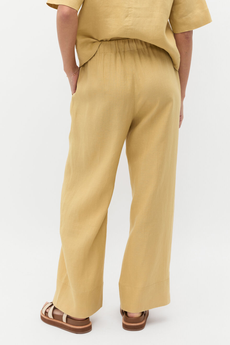 Core Linen Casual Tie Pant  Honey
