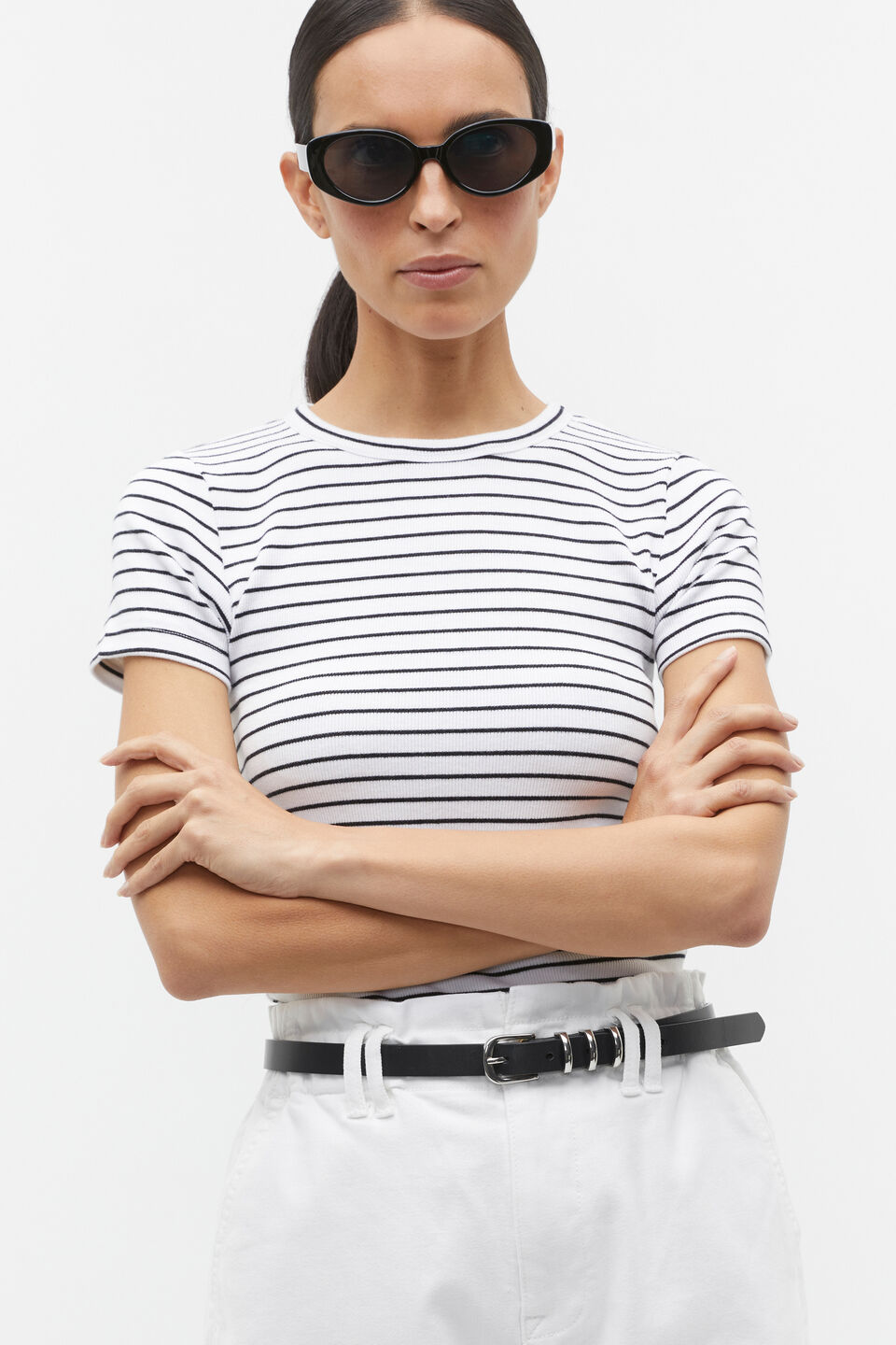 Gia Triple Keeper Belt  Black