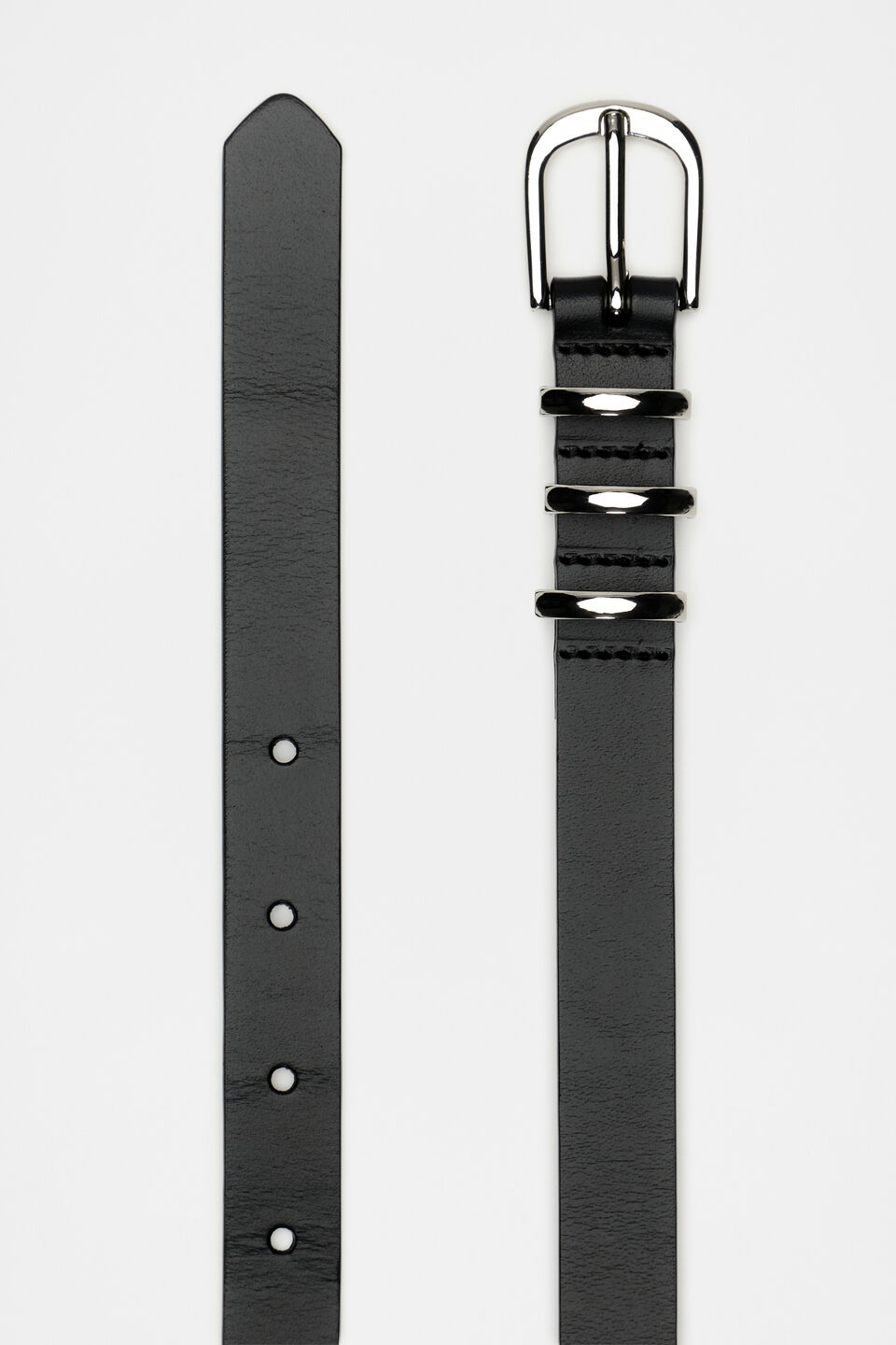 Gia Triple Keeper Belt  Black