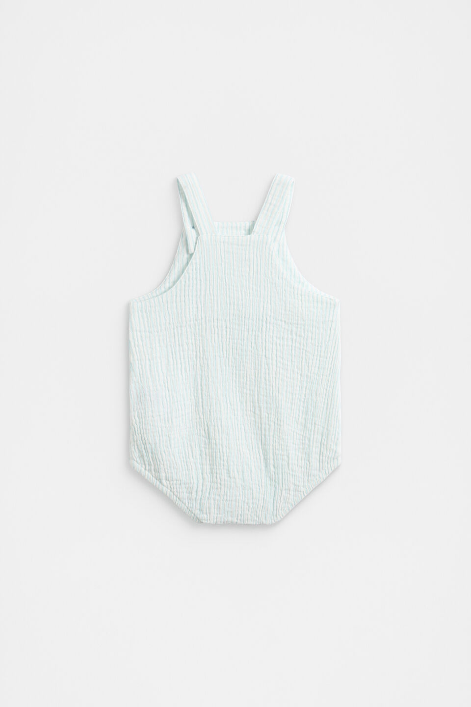 Stripe Pocket Romper  Glacier Blue