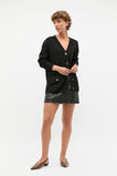 Leather Mini Panel Skirt  Black  hi-res