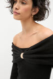 Lofty Twist Off Shoulder Knit  Black  hi-res