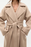Wool Blend Lapel Coat  Cookie  hi-res