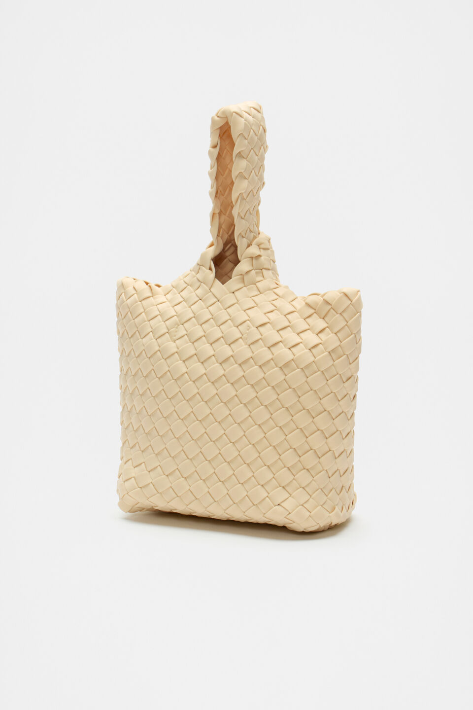 Woven Textured Mini Tote  Marzipan