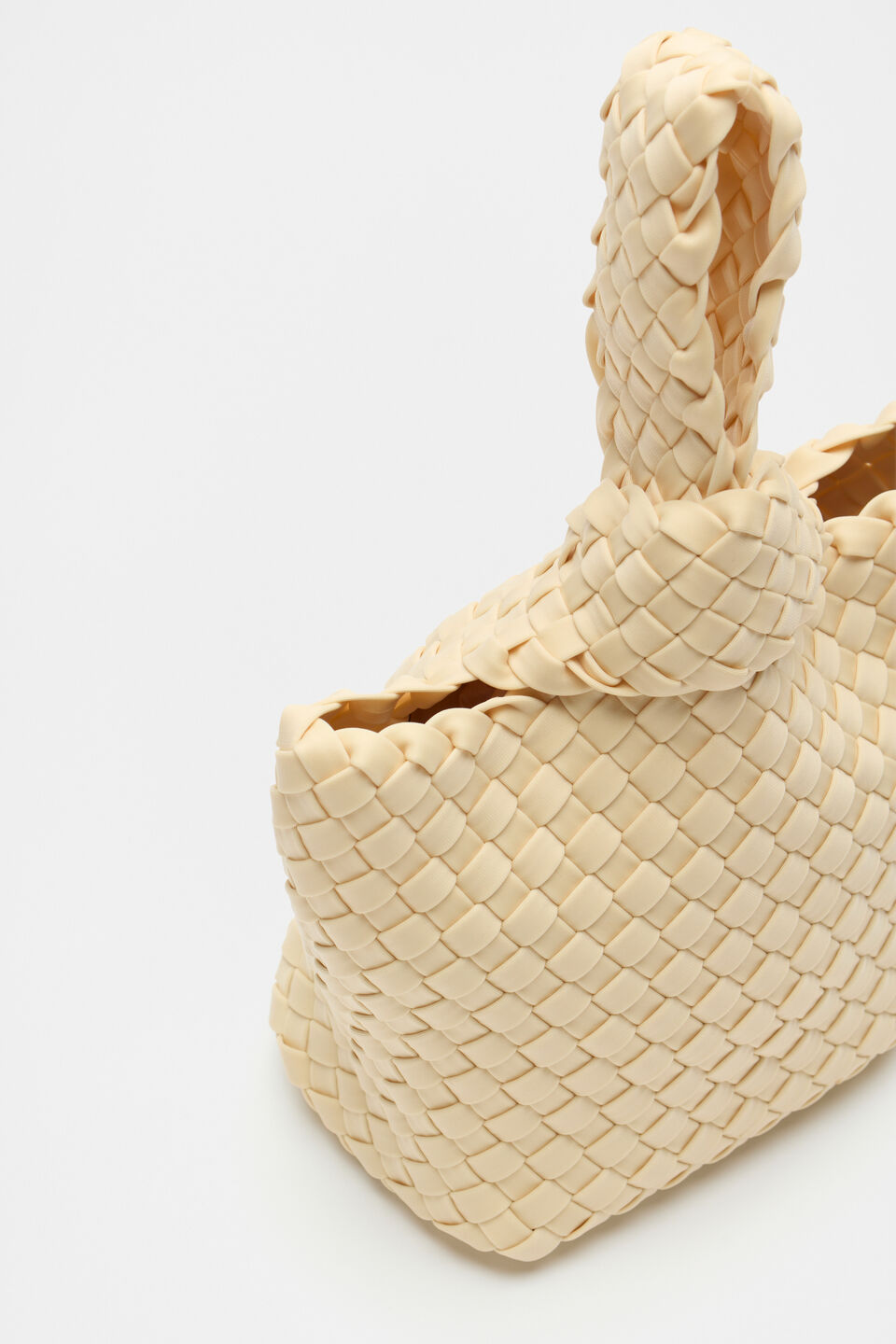 Woven Textured Mini Tote  Marzipan
