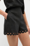 Linen Embroidered Short  Black  hi-res