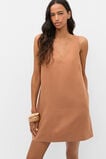 Linen V Neck Mini Dress  Copper  hi-res