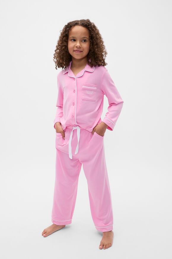 Piped Jersey Pyjama  Candy Pink  hi-res