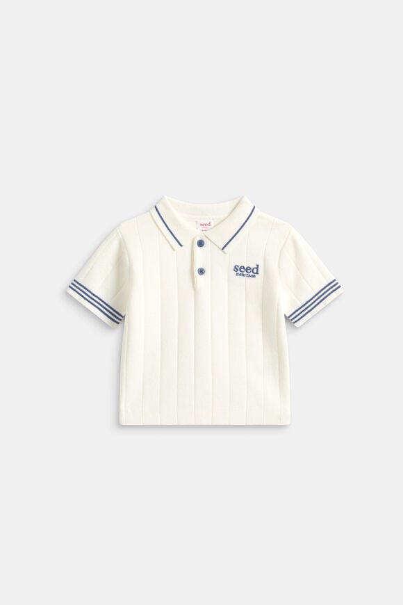 Rib Knit Polo  Classic Cream  hi-res
