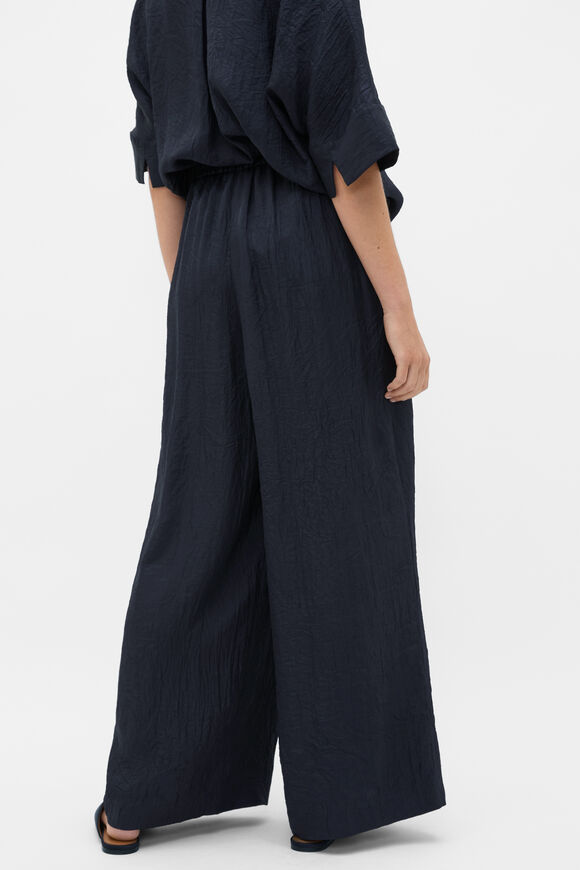 Textured Satin Gathered Pant  Twilight Blue  hi-res