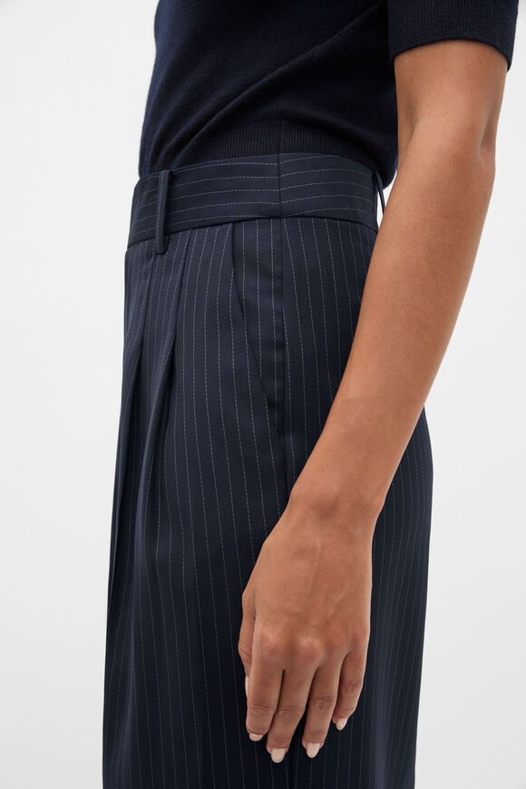 Wool Blend Pinstripe Trouser  Twilight Blue Stripe  hi-res