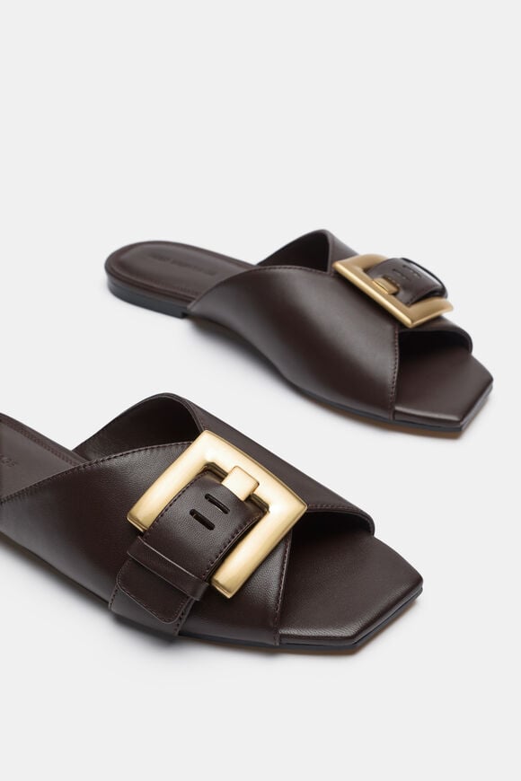 Kaya Buckle Slide  Chocolate  hi-res