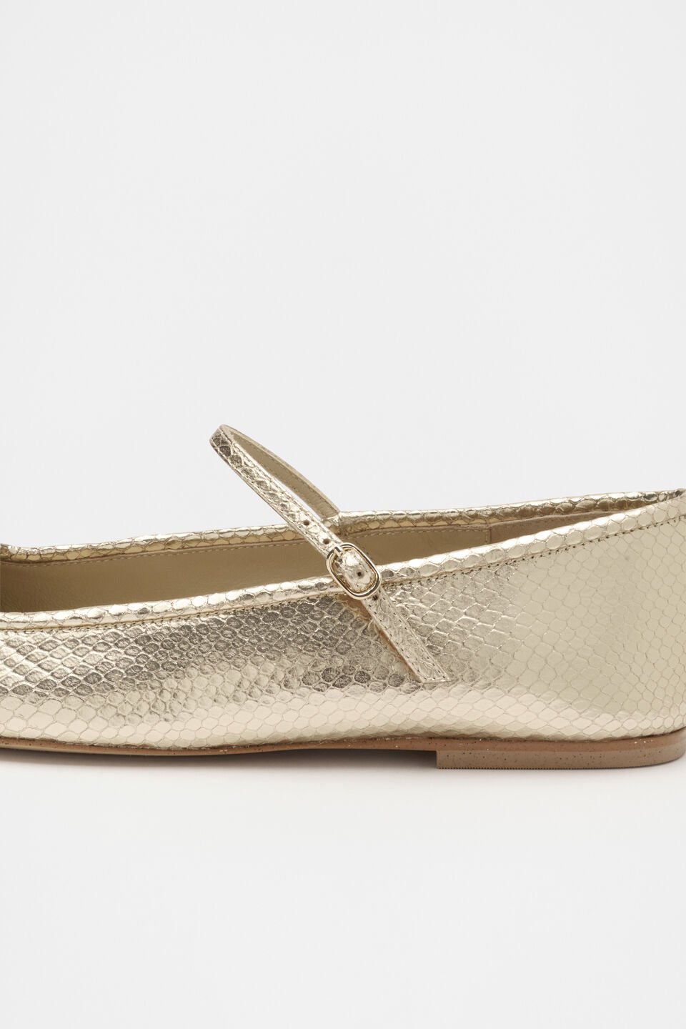 Kai Snake Embossed Ballet Flat  Soft Gold