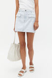 Denim Button Detail Mini Skirt  Stone Blue Wash  hi-res