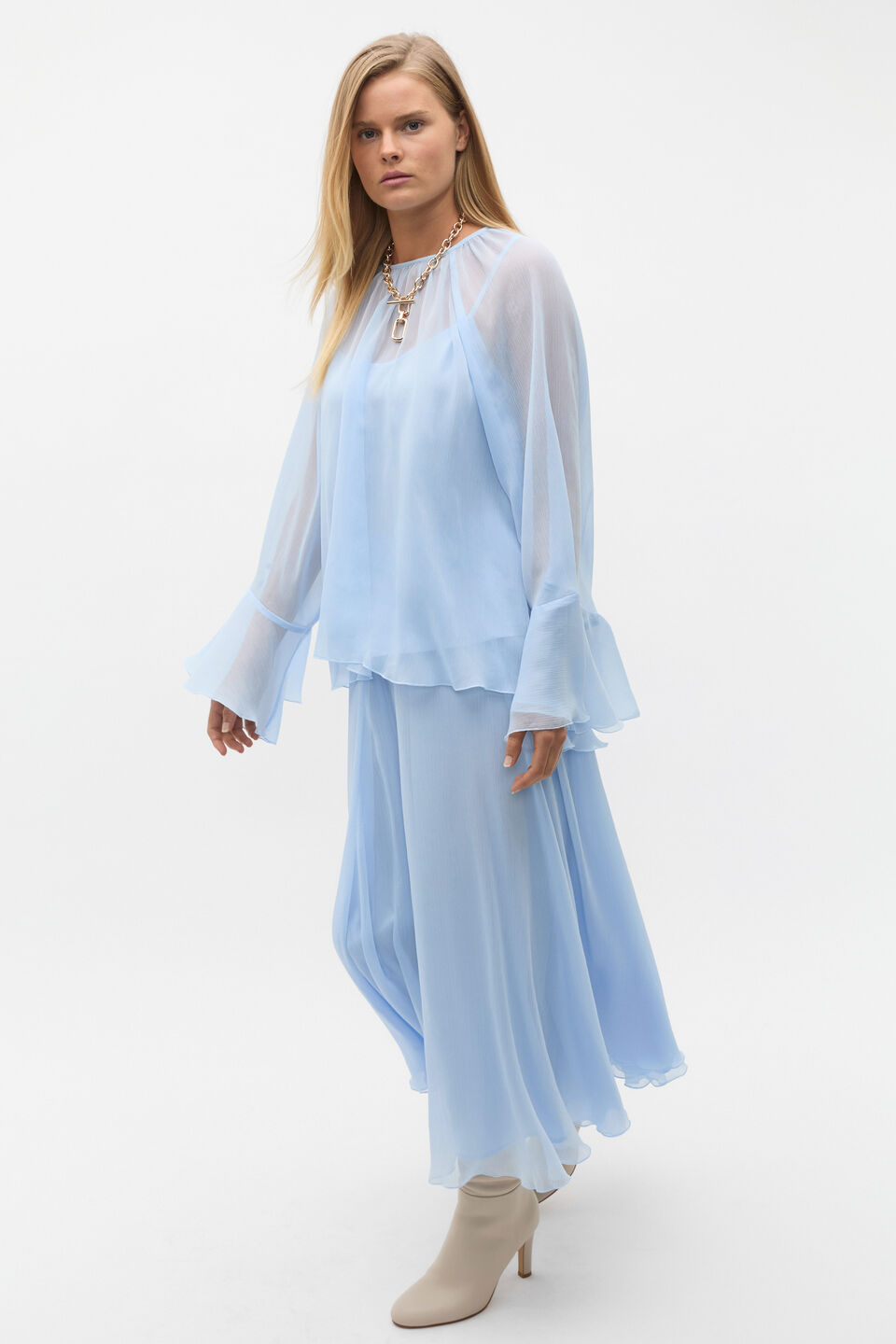 Chiffon Skirt  Ice Blue