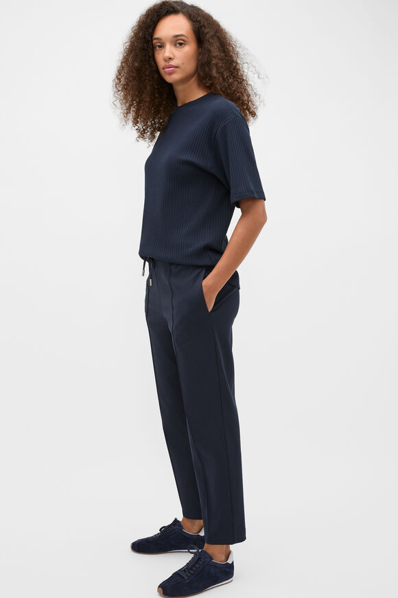 Cotton Rib Longline Tee  Twilight Blue  hi-res