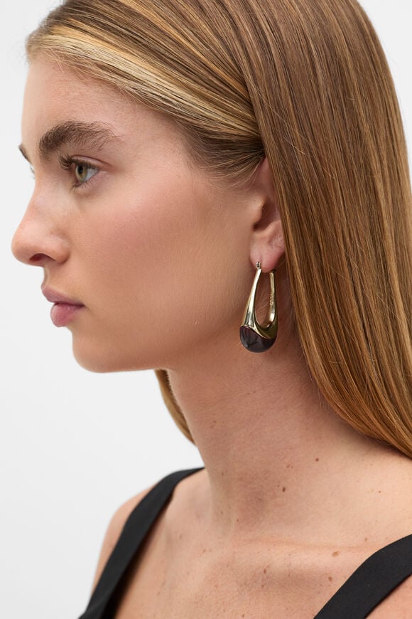 Resin Droplet Earring  Plum Red  hi-res