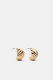 Fluted Hoop Earring  Gold  hi-res
